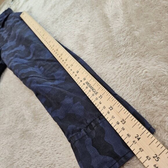 Ralph Lauren Black Label Shirt Blue Camouflage Long Sleeve (Measurement Photos) - Picture 7 of 10